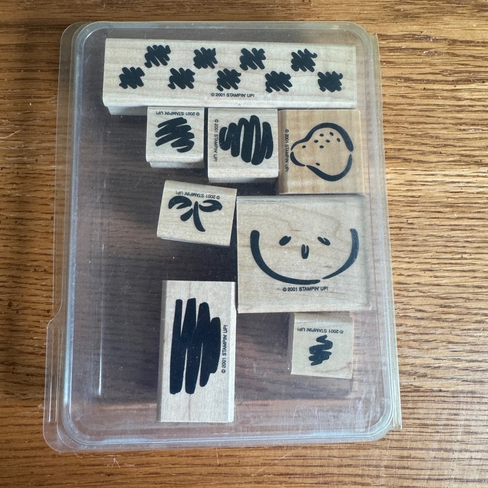 Stampin Up Fruit Medley Two-Step Wood Mounted Rubber Stamp Set of 9 Vintage 2001